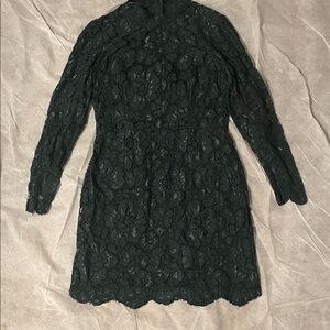 Betsey Johnson Dark green Emerald Lace Long Sleeve Dress